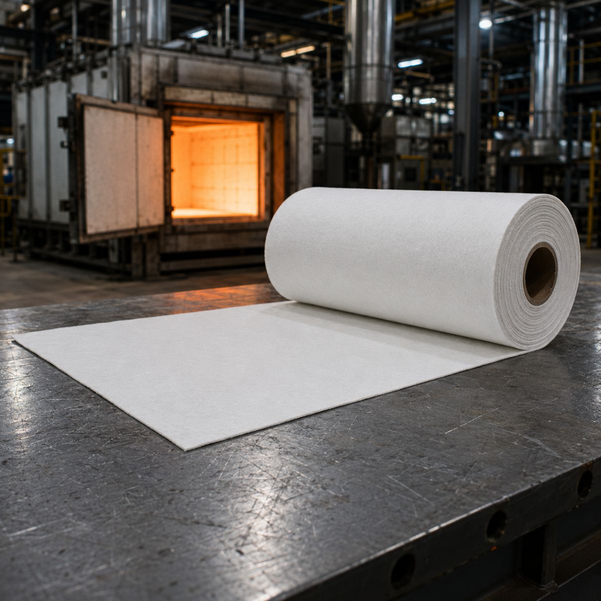 Papel de fibra cerámica 1260 °C para juntas y aislamiento térmico industrial